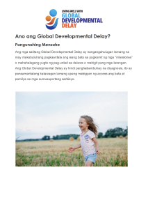 What Is Global Developmental Delay Filipino